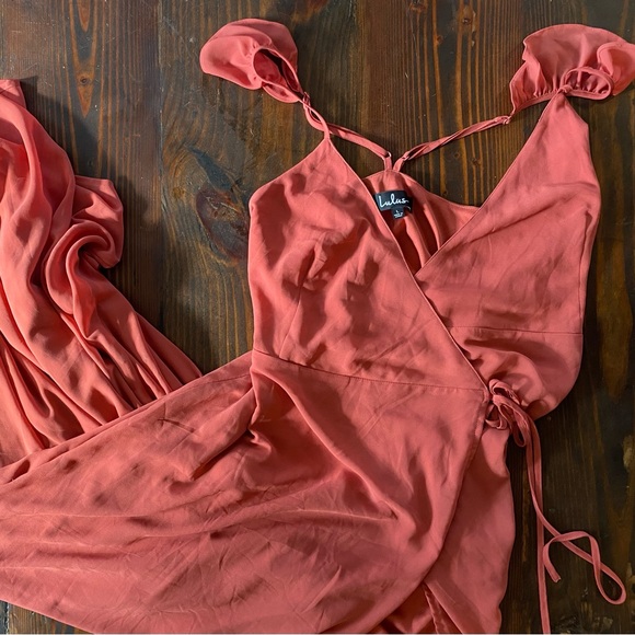 Lulu’s “Here's To Us” Rose High-Low Wrap Dress - Picture 3 of 4